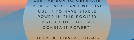 Quote from Josephine Elemeze, former Natural Science student