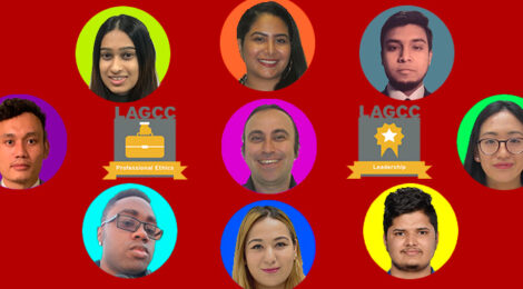 pictures of the 9 peer mentors awarded digital badges for Leadership and/or Professional Ethics