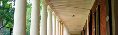 long veranda with columns